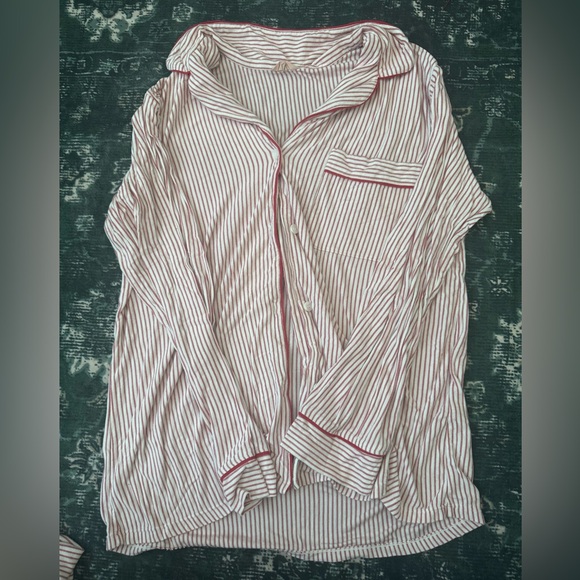 Eberjey Christmas Stripe pajamas-Gisele Printed TENCEL™ Modal Long PJ Set - Picture 6 of 9